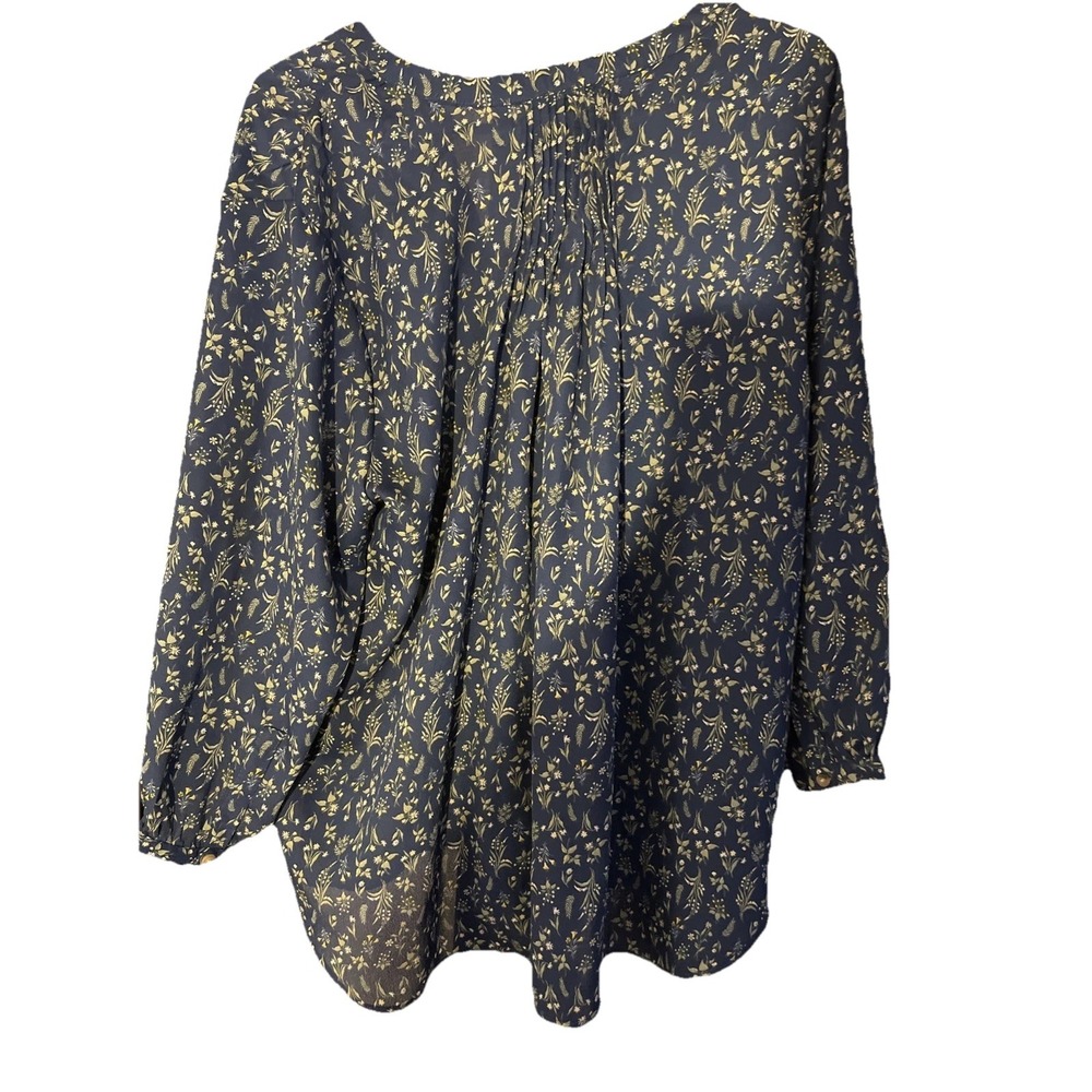 Jachs Girlfriend New York Women's XL Shirt Long Sleeve Floral Blue Green - Picture 6 of 7